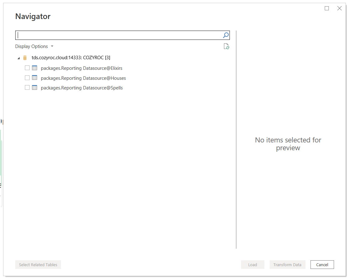 Packages list result